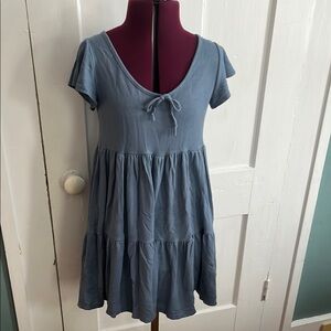 Blue Short Sleeve Dress